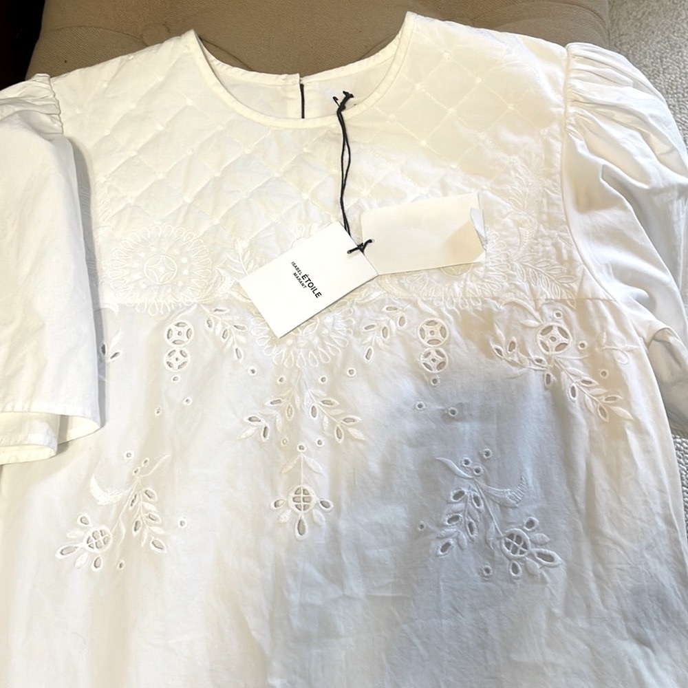 Isabel Marant White Embroidered Midi Dress